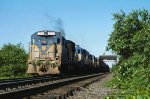 D&H, Delaware and Hudson U23B;s 2310-2306-2301-2314, with NE87 on the ex-Reading Line at Allentown, Pennsylvania. June 11. 1978. 